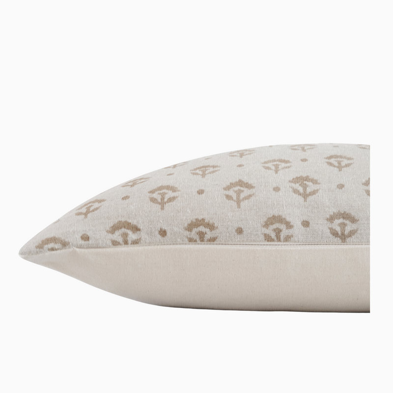YOMI - Indian Hand Block linen Lumbar Pillow Cover