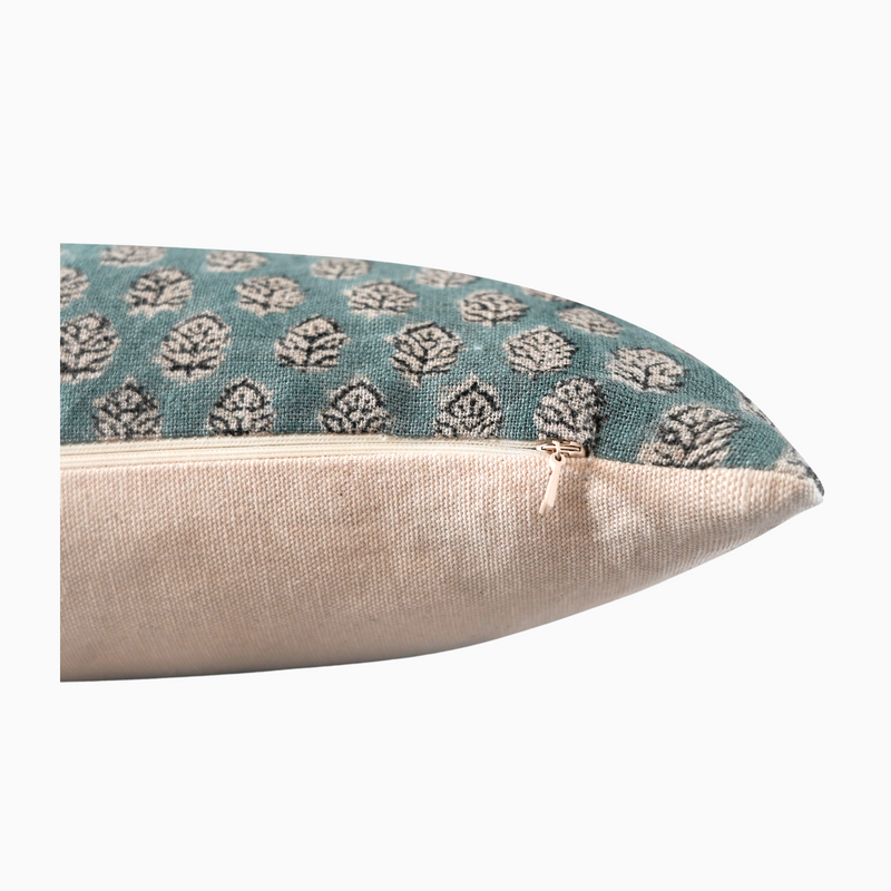 ITORO-Indian Hand Block Linen Lumbar Pillow cover