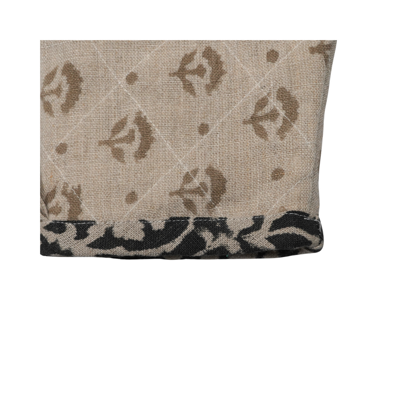Beige Floral Oven Mitts