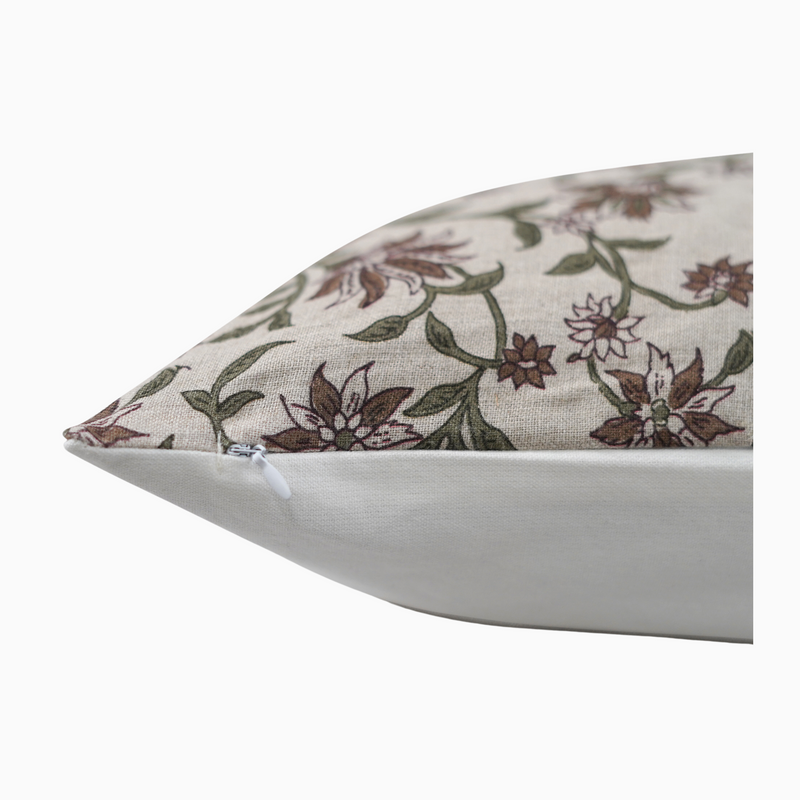TOKS- Indian Hand Block linen Lumbar pillow  cover