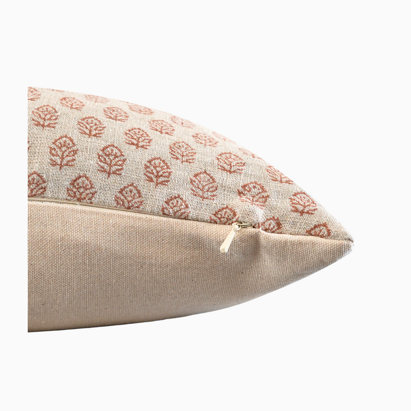 ADELOLA- Indian Hand Block Linen Lumbar Pillow Cover