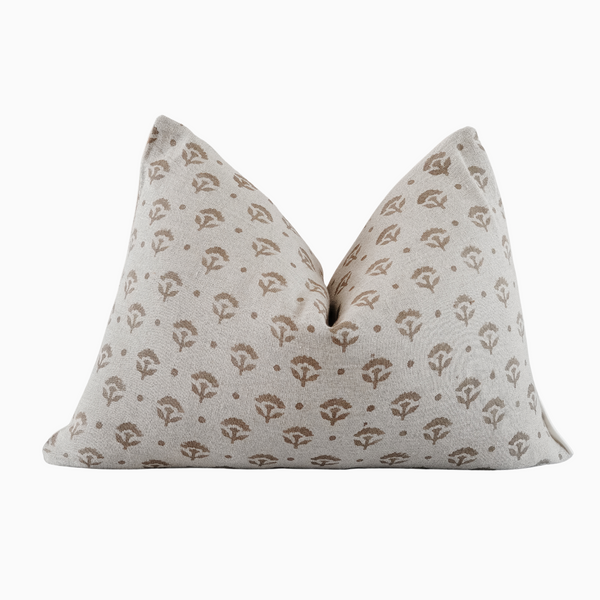 YOMI - Indian Hand Block linen Lumbar Pillow Cover