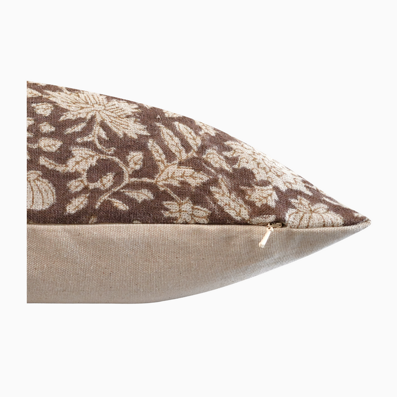DAMILOLA- Indian Hand Block Linen Lumbar Pillow cover