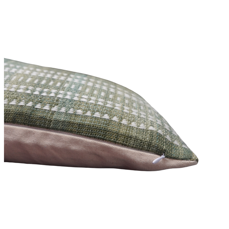 Sena - Vintage Indian Wool Lumbar Throw Pillow Cover