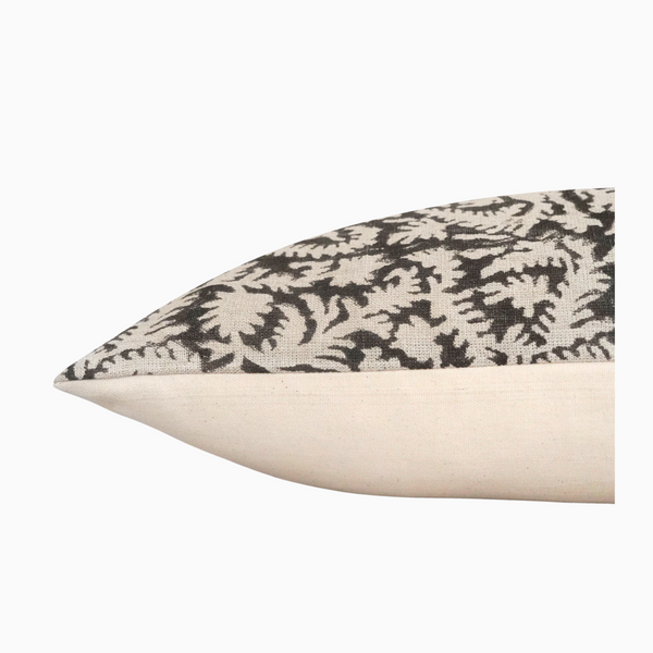 AUDU- Indian Hand Block linen Lumbar pillow  cover