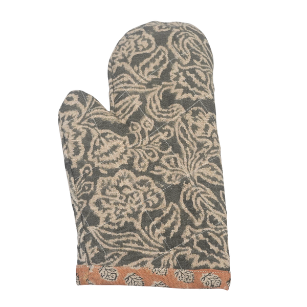 Grey Cream Oven Mitt-Single