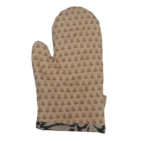 Brown Cream Oven Mitt-Single