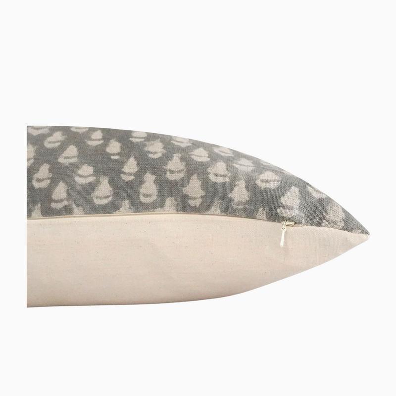 DARABONG- Indian Hand Block linen Lumbar pillow  cover
