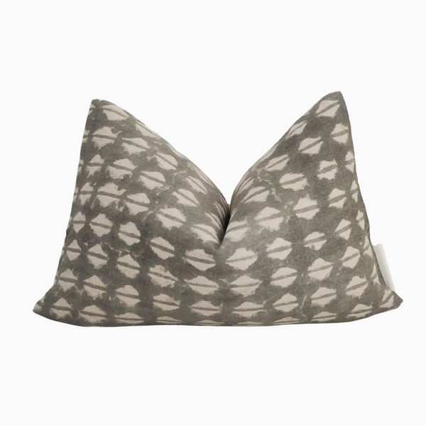 EBUNOLA- Indian Hand Block linen Lumbar Pillow Cover