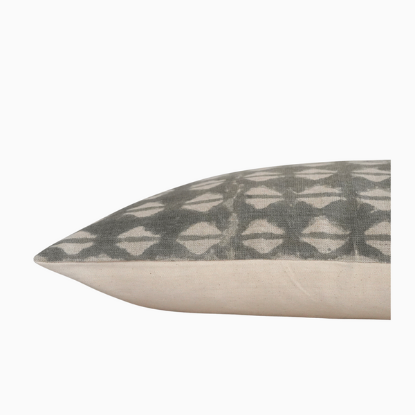 EBUNOLA- Indian Hand Block linen Lumbar Pillow Cover