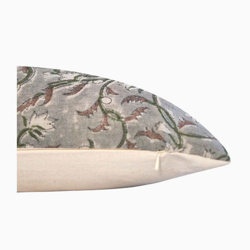 Feyisola- Indian Hand Block linen Lumbar pillow  cover
