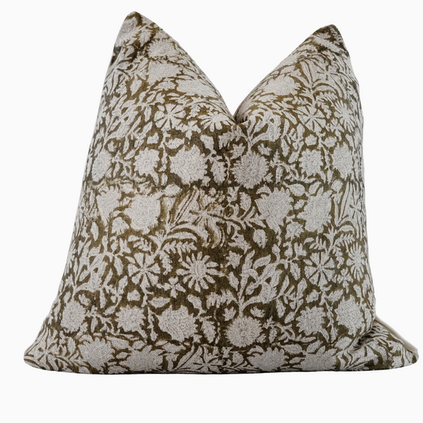 CHIMERE- Indian Hand Block Linen Pillow cover