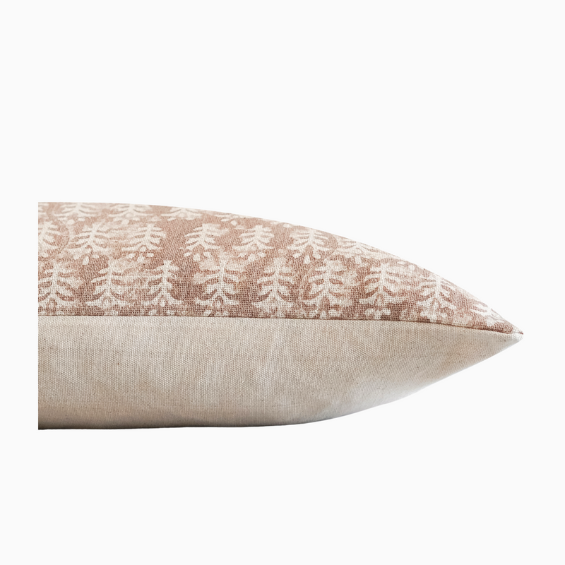 MANU-Indian Hand Block Linen Lumbar Pillow cover