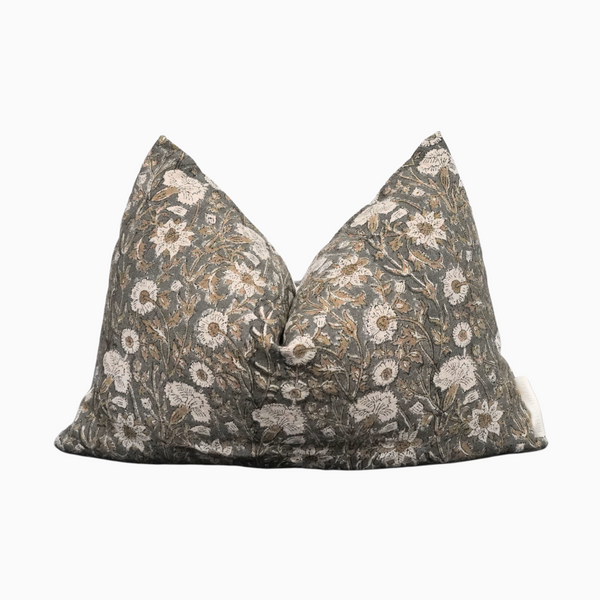 Yimika- Indian Hand Block linen Lumbar pillow  cover