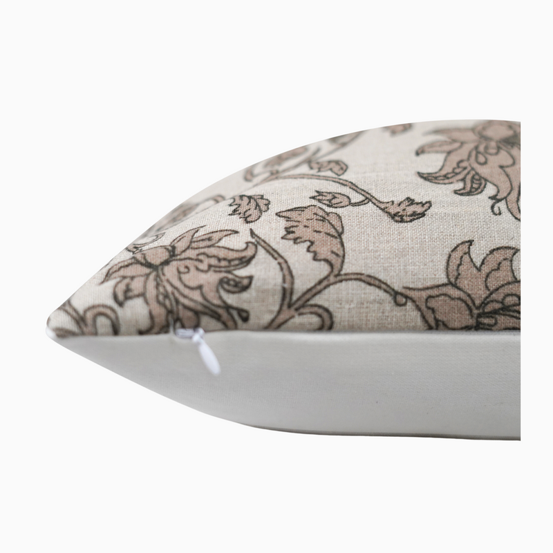 TADE- Indian Hand Block linen Lumbar pillow  cover