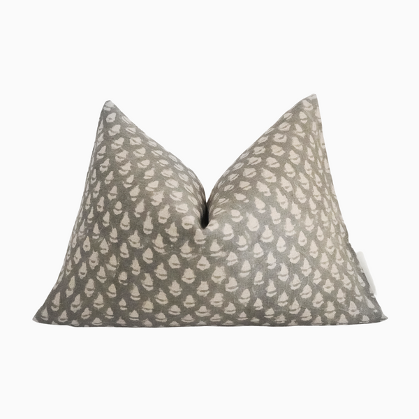 DARABONG- Indian Hand Block linen Lumbar pillow  cover
