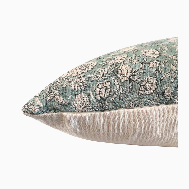 KANI-Indian Hand Block Linen Lumbar Pillow cover