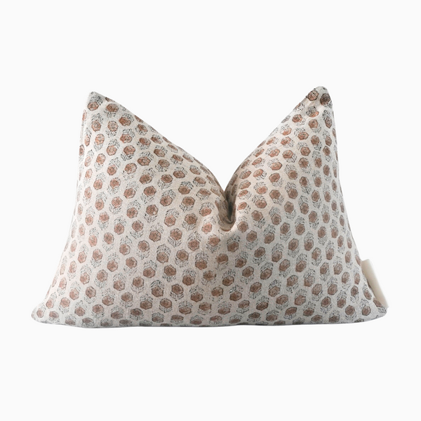 NENE-Indian Hand Block Linen Lumbar Pillow Cover