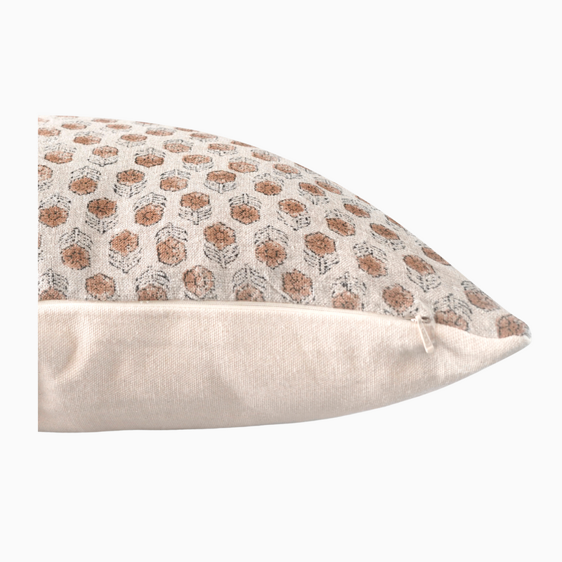 NENE-Indian Hand Block Linen Lumbar Pillow cover