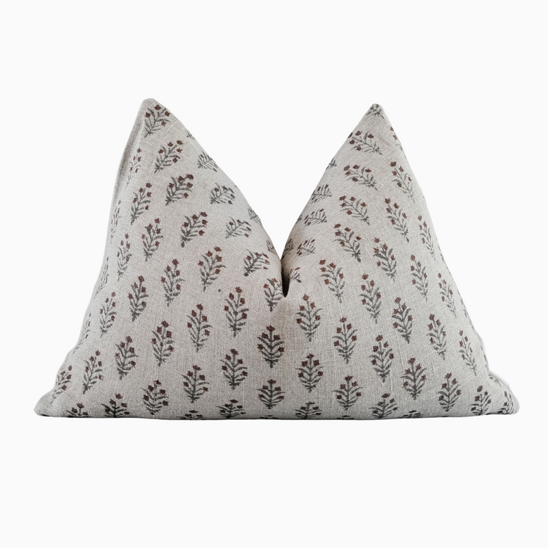 NIYE - Indian Hand Block Linen Lumbar Pillow Cover
