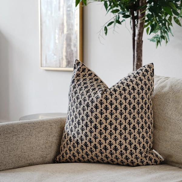 TORIOLA - Indian Hand Block Linen Pillow Cover