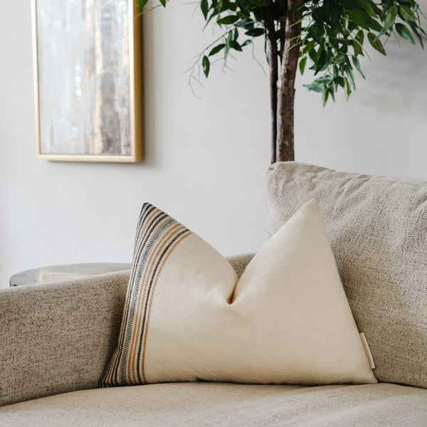 OLAMIDE- Vintage Lumbar Indian Wool Pillow Cover