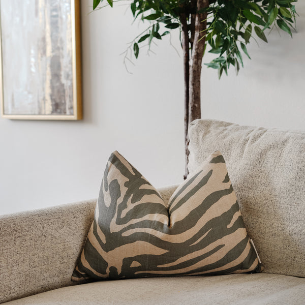 TIWALADE- Indian Hand Block Linen Lumbar Pillow Cover
