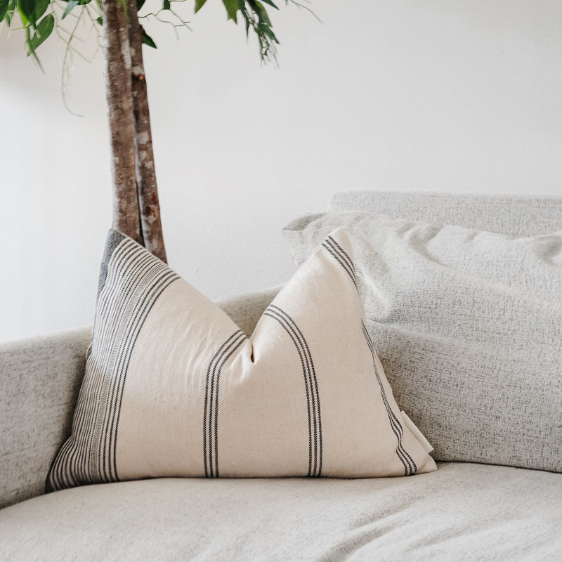 AKINYEMI- Woven Cotton Lumbar Throw Pillow Cover