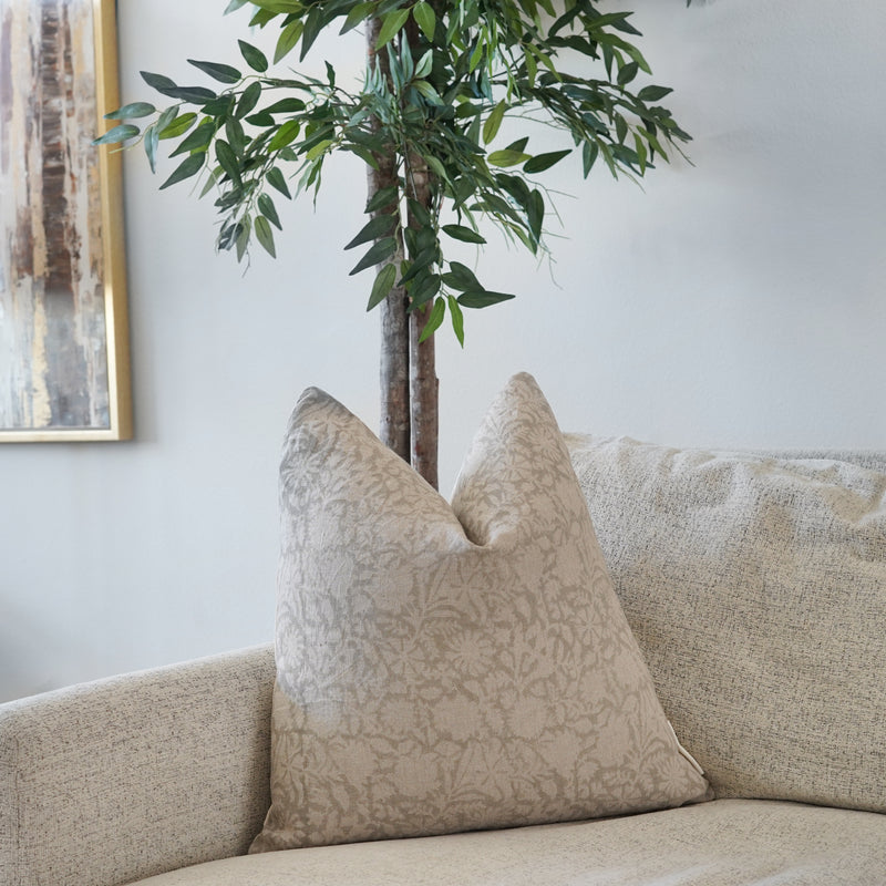 ABIOLA- Indian Hand Block Linen Pillow cover