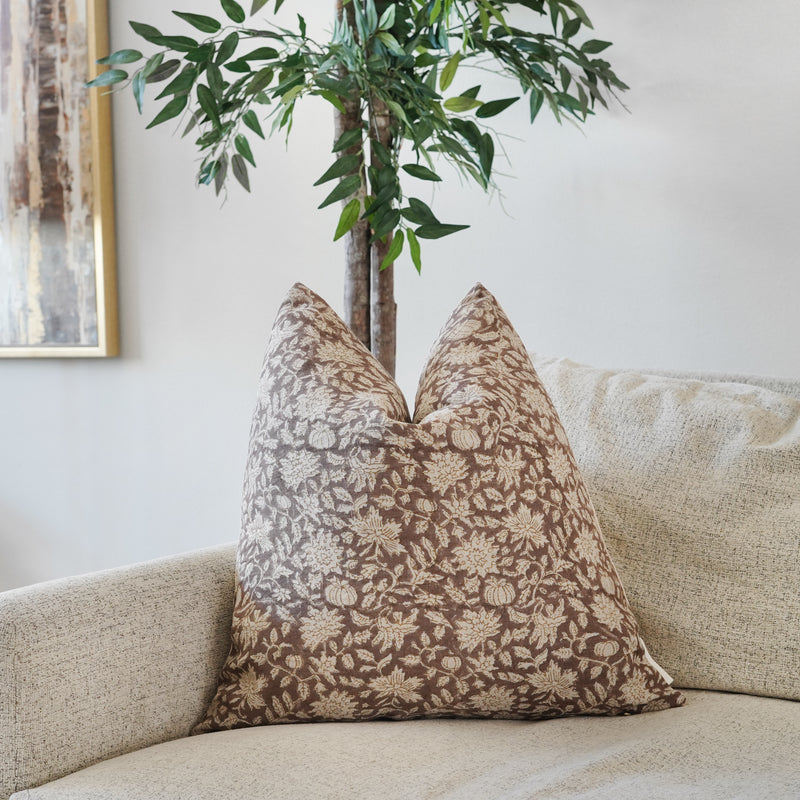 DEMILADE- Indian Hand Block Linen Pillow cover