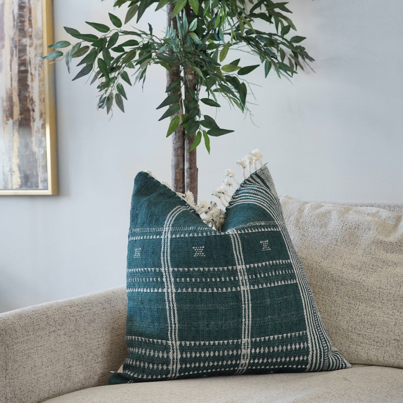 Square Pillow Cover - Brown Indian Wool with Chunky Stripes – EVERAND