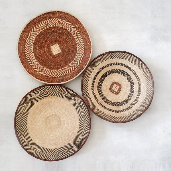 RAVI Handmade African Binga/Tonga Tribal Wall Baskets Decor
