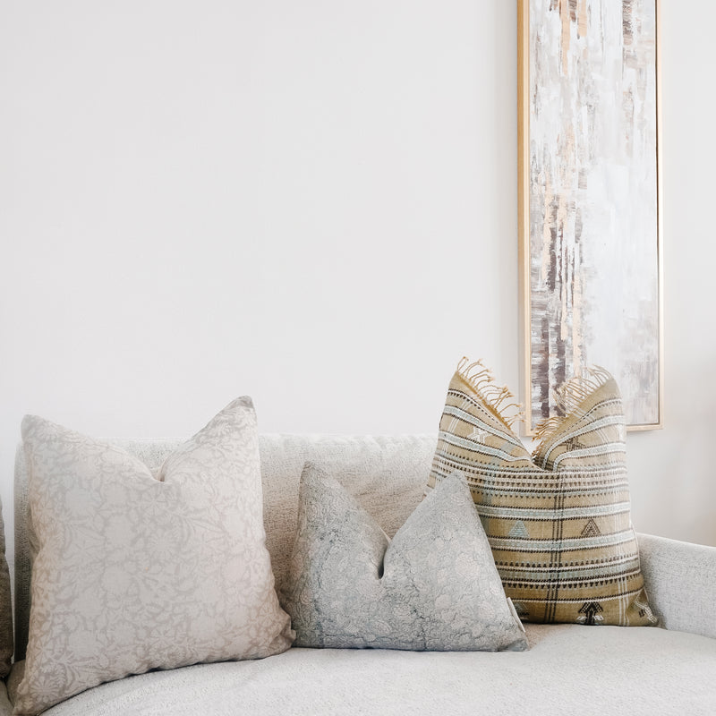 ABIOLA- Indian Hand Block Linen Pillow cover