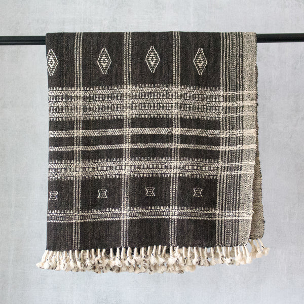 OKÉ - Vintage Indian Wool Throw Blanket