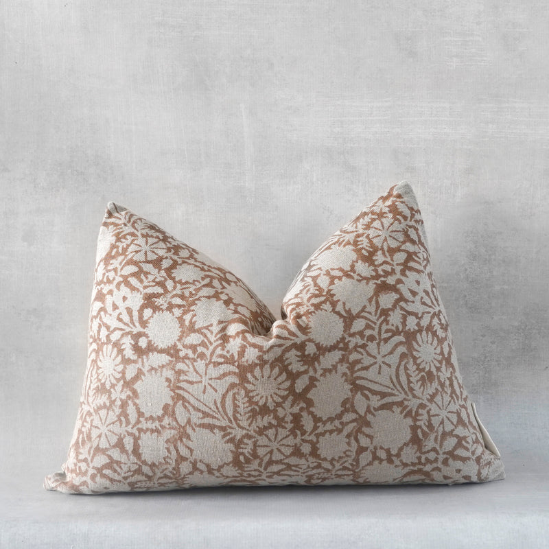 BAKARE-Indian Hand Block Linen Lumbar Pillow cover